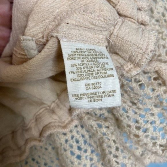 Free People Bavarian Boho Gauze Top Sand - Picture 4 of 5